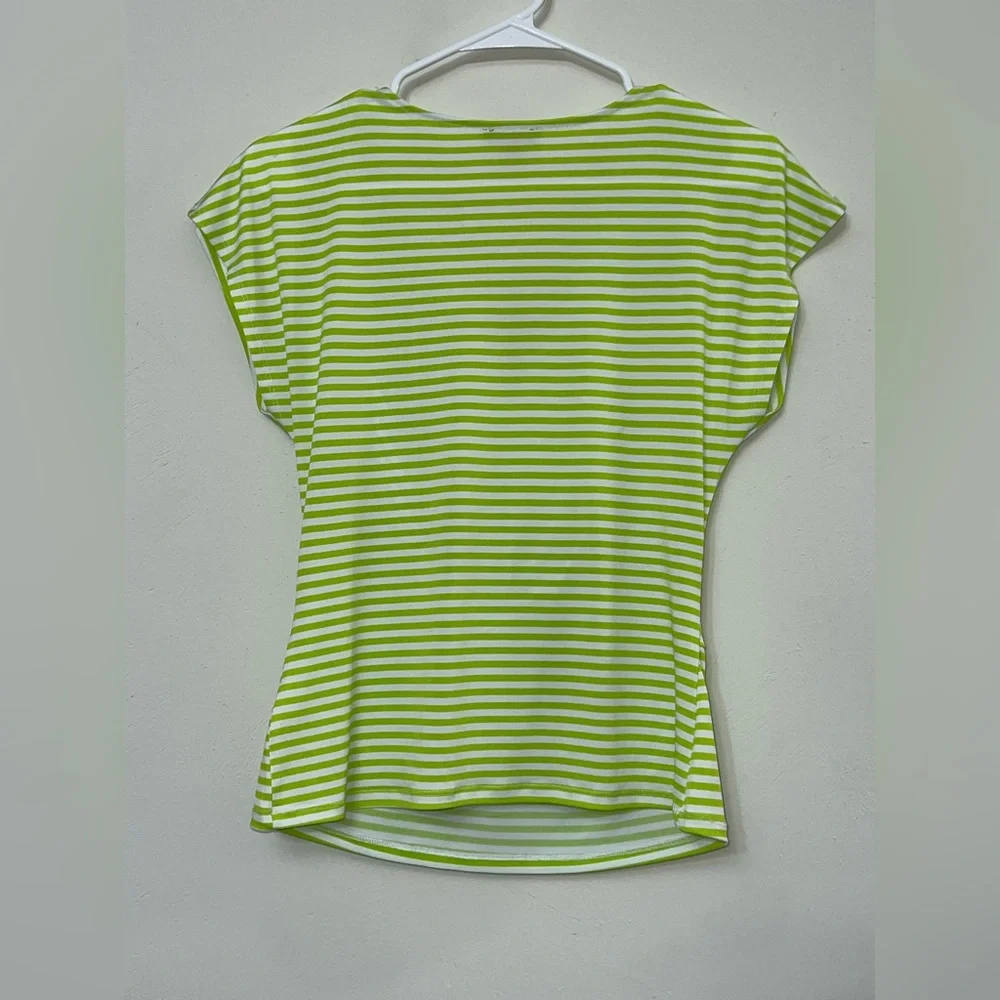 NWOT Vince Camuto Green Striped Blouse small - Picture 3 of 3